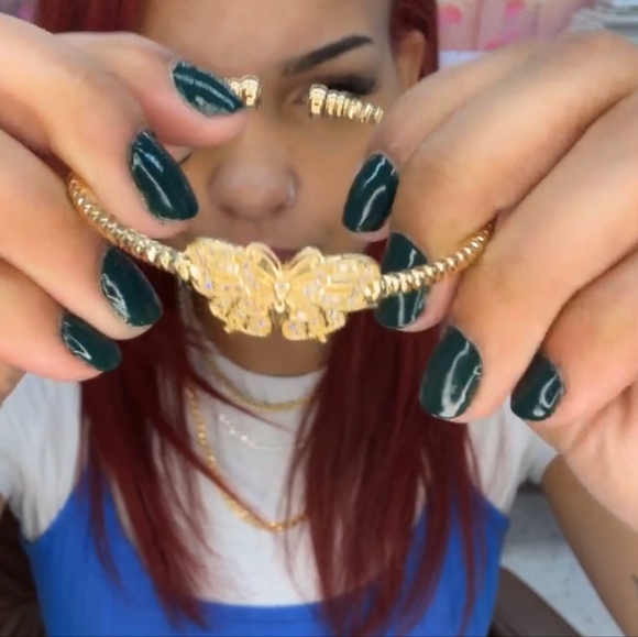 Nwot 18k Yellow Gold Filled Butterfly Adjustable Bangle Bracelet Goldoro - Picture 10 of 10